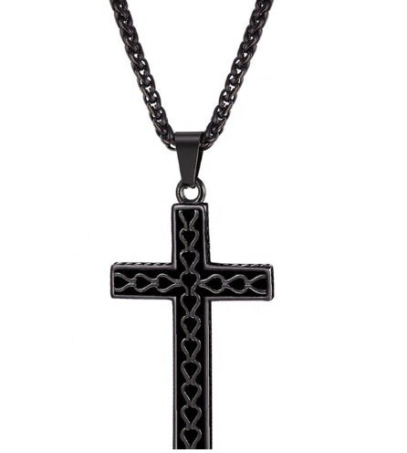 The Heritage Vintage Cross – 316L Gold & Onyx Black