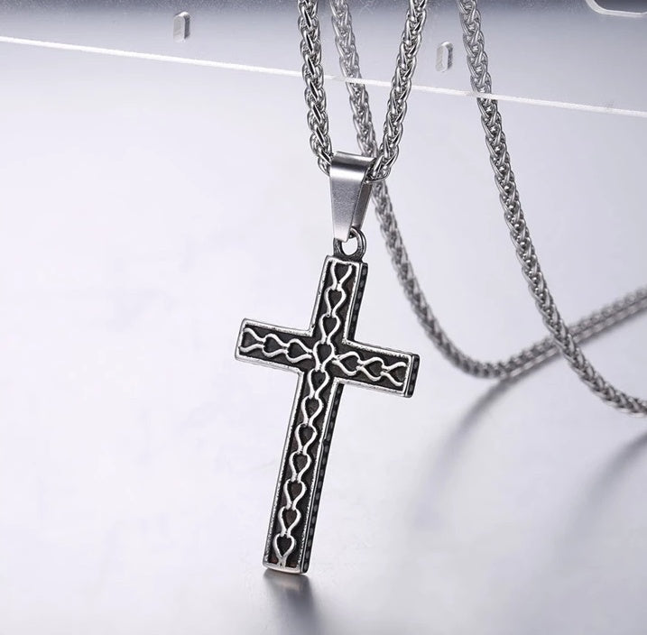 The Heritage Vintage Cross – 316L Gold & Onyx Black