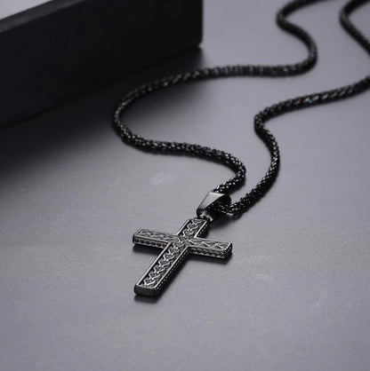 The Heritage Vintage Cross – 316L Gold & Onyx Black