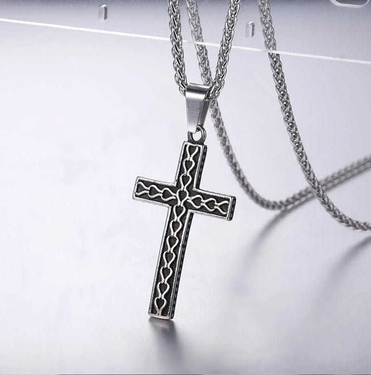 The Heritage Vintage Cross – 316L Gold & Onyx Black