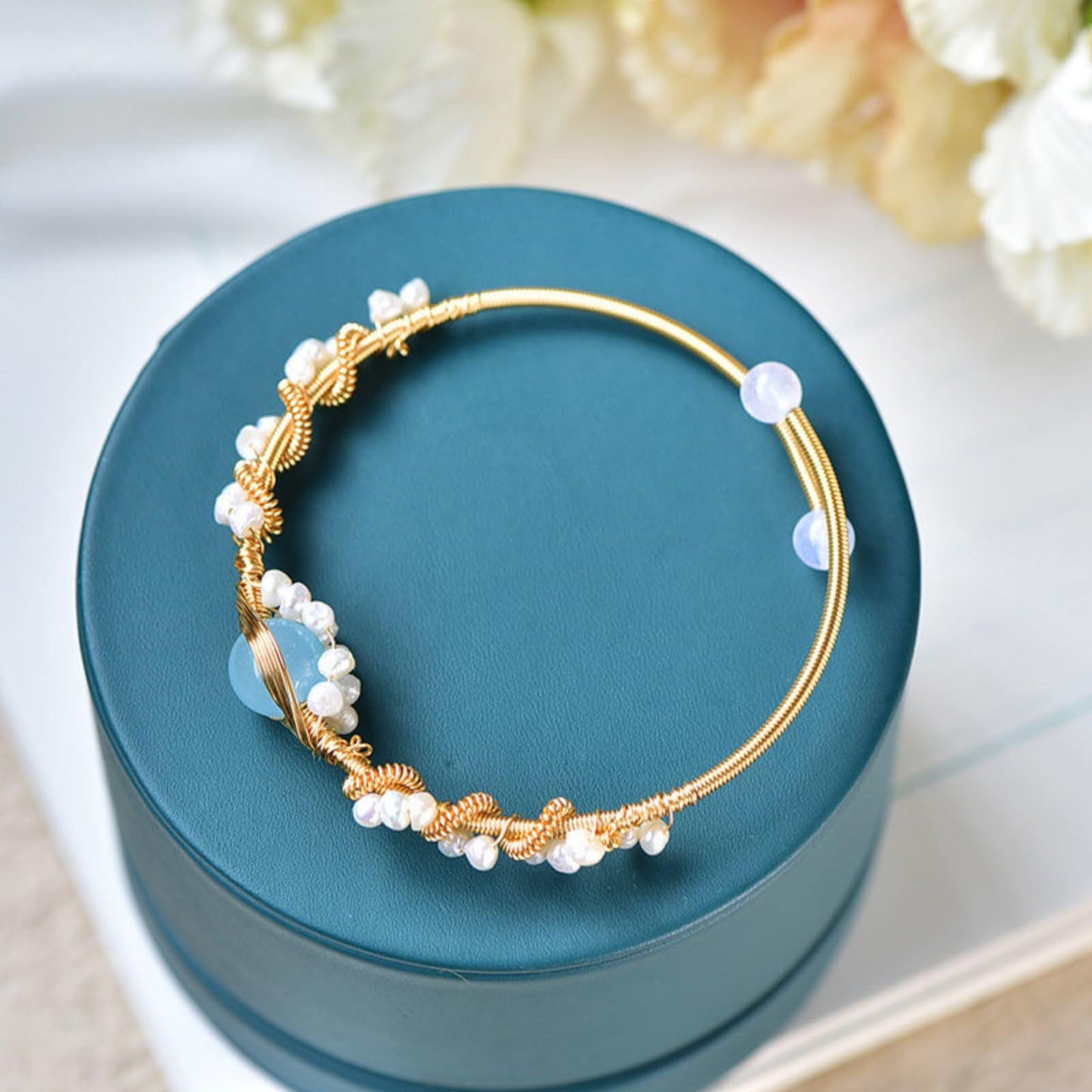 The Eternal Pearl Wire-Braided Cuff